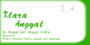 klara angyal business card